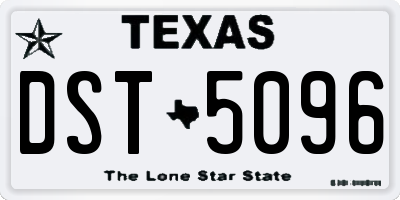 TX license plate DST5096