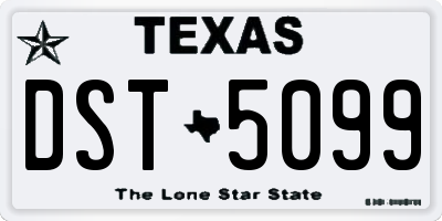 TX license plate DST5099