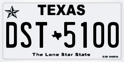 TX license plate DST5100