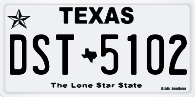 TX license plate DST5102