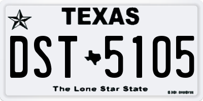 TX license plate DST5105