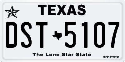 TX license plate DST5107