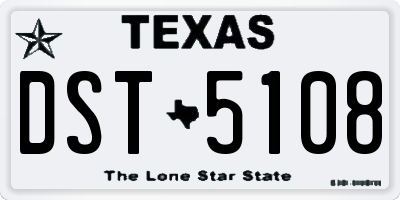 TX license plate DST5108