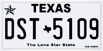 TX license plate DST5109