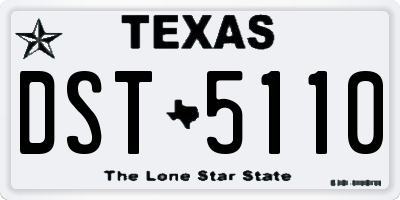 TX license plate DST5110