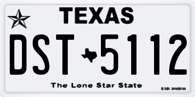 TX license plate DST5112