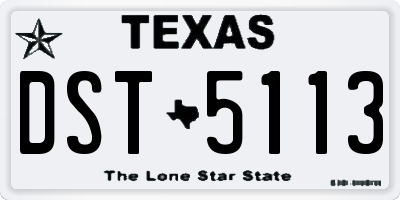 TX license plate DST5113
