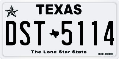 TX license plate DST5114