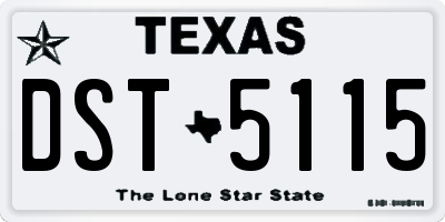 TX license plate DST5115