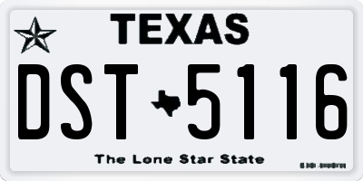 TX license plate DST5116
