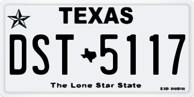 TX license plate DST5117