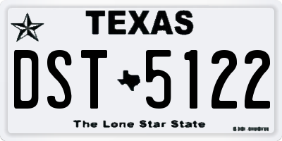 TX license plate DST5122