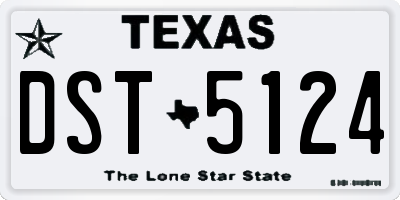 TX license plate DST5124