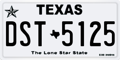 TX license plate DST5125