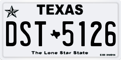TX license plate DST5126