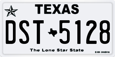 TX license plate DST5128