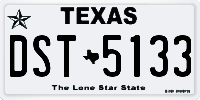 TX license plate DST5133