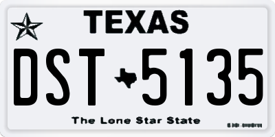 TX license plate DST5135
