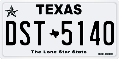 TX license plate DST5140