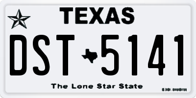 TX license plate DST5141