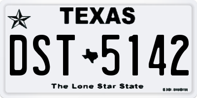 TX license plate DST5142