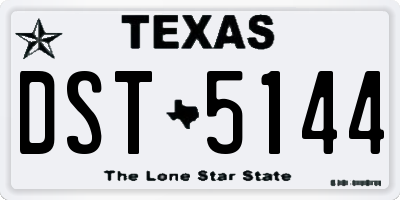 TX license plate DST5144