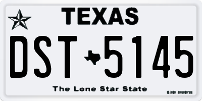 TX license plate DST5145