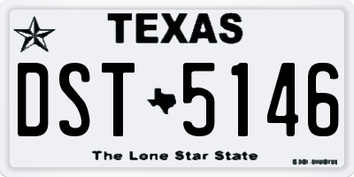 TX license plate DST5146