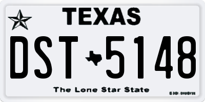 TX license plate DST5148