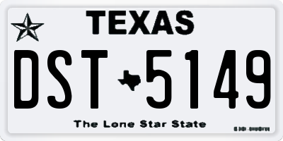 TX license plate DST5149
