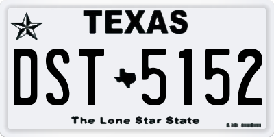 TX license plate DST5152