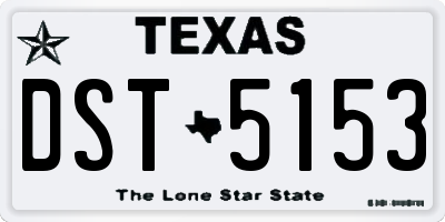 TX license plate DST5153