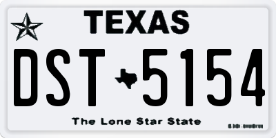 TX license plate DST5154
