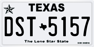 TX license plate DST5157