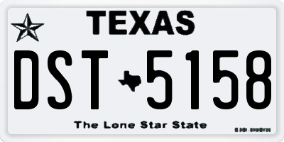 TX license plate DST5158