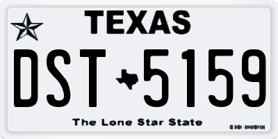 TX license plate DST5159