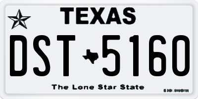 TX license plate DST5160