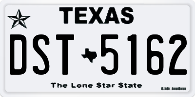 TX license plate DST5162