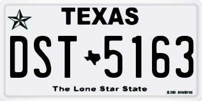 TX license plate DST5163