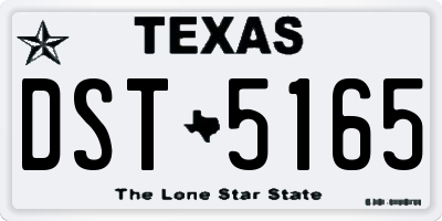 TX license plate DST5165