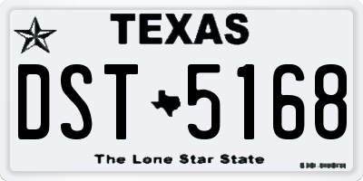 TX license plate DST5168