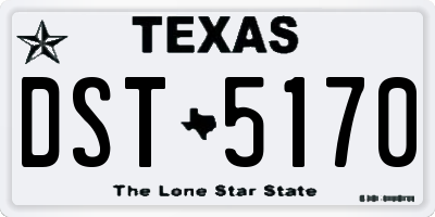 TX license plate DST5170