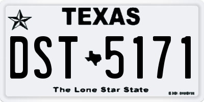 TX license plate DST5171