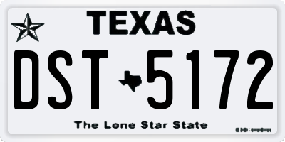 TX license plate DST5172