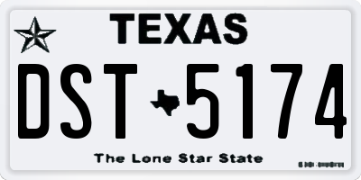 TX license plate DST5174
