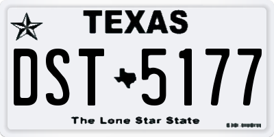 TX license plate DST5177