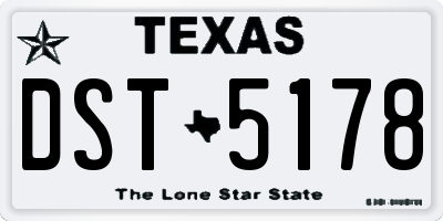 TX license plate DST5178
