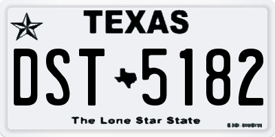 TX license plate DST5182