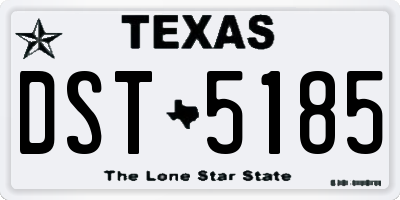 TX license plate DST5185