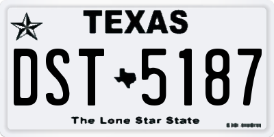 TX license plate DST5187